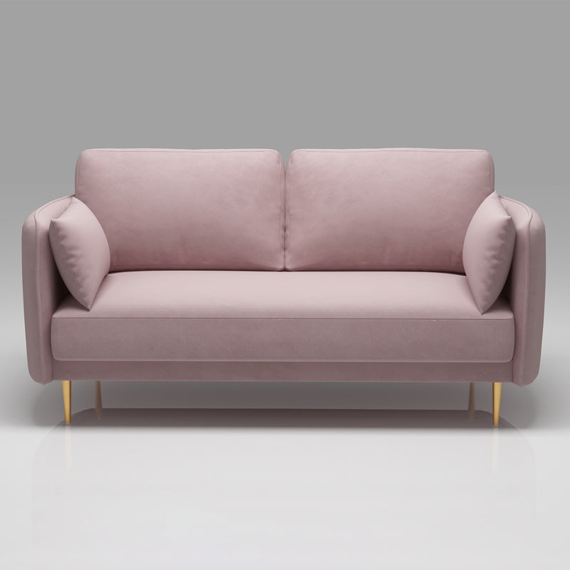 Square Arm Contemporary Settee Sofa Standard Velvet Settee Couch