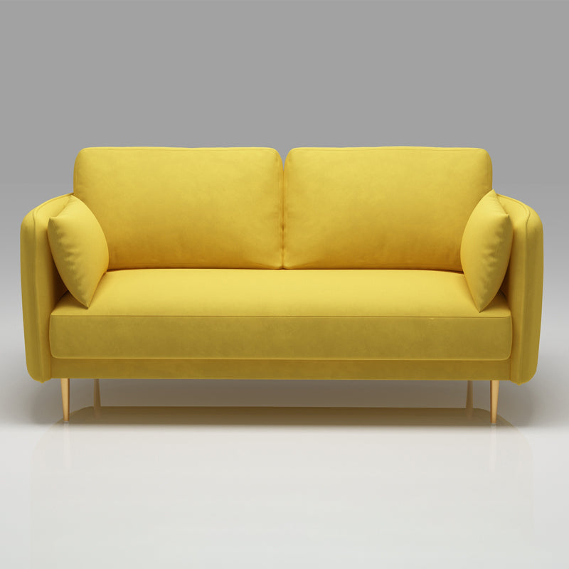 Square Arm Contemporary Settee Sofa Standard Velvet Settee Couch