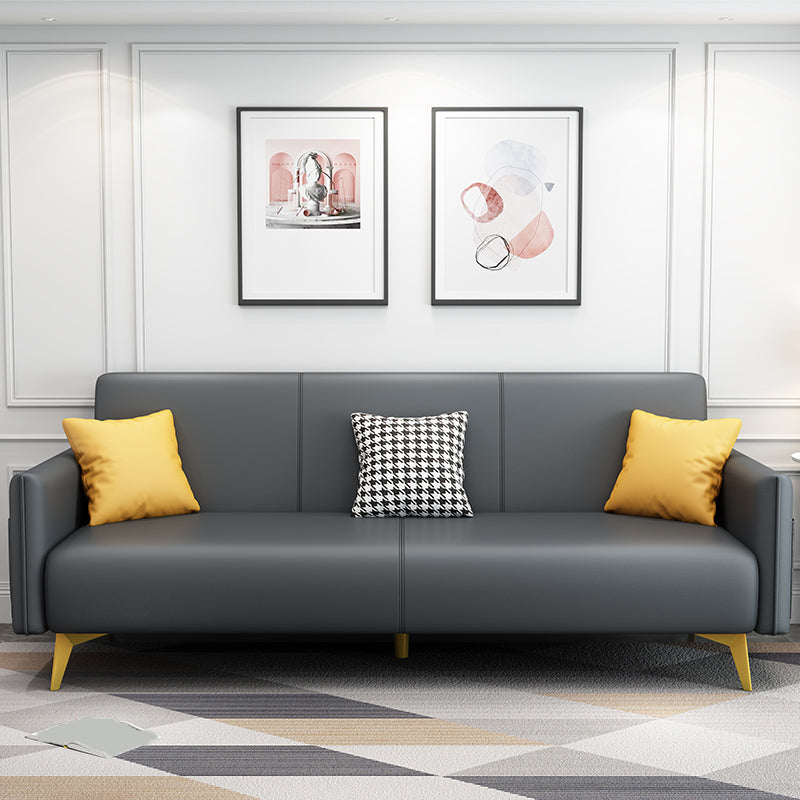 Contemporary Square Arm Living Room Fabric Stationary Seating