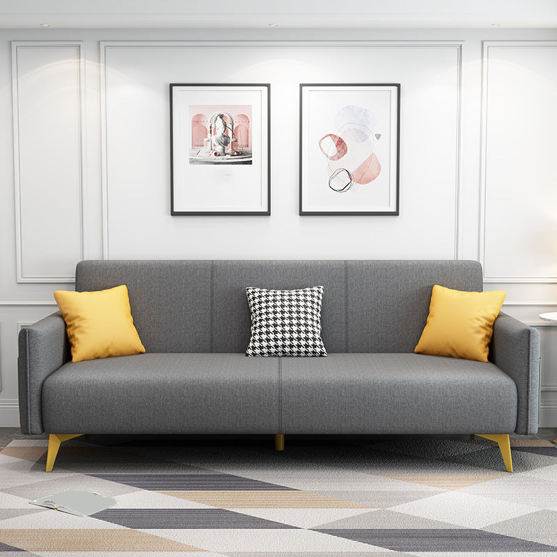 Contemporary Square Arm Living Room Fabric Stationary Seating