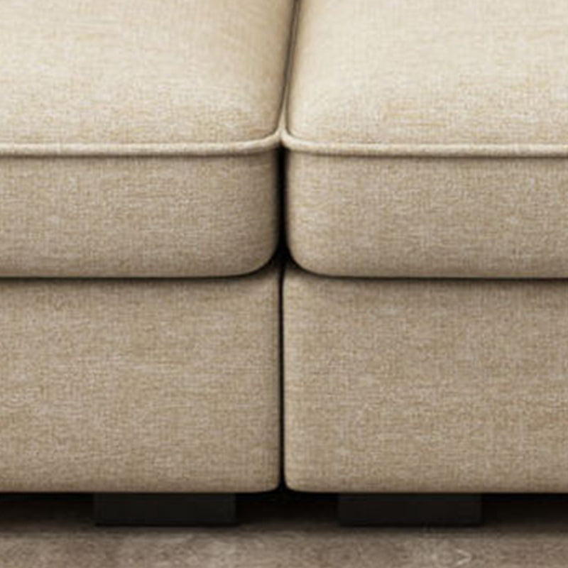 Blue L-Shape Sectional with Pillow Top Arm and Pillows Back for Four People