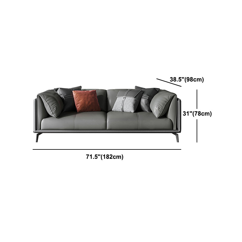 30.7" H Modern Cushions Sofa Genuine Leather Pillow Top Arm Sofa & Chaise