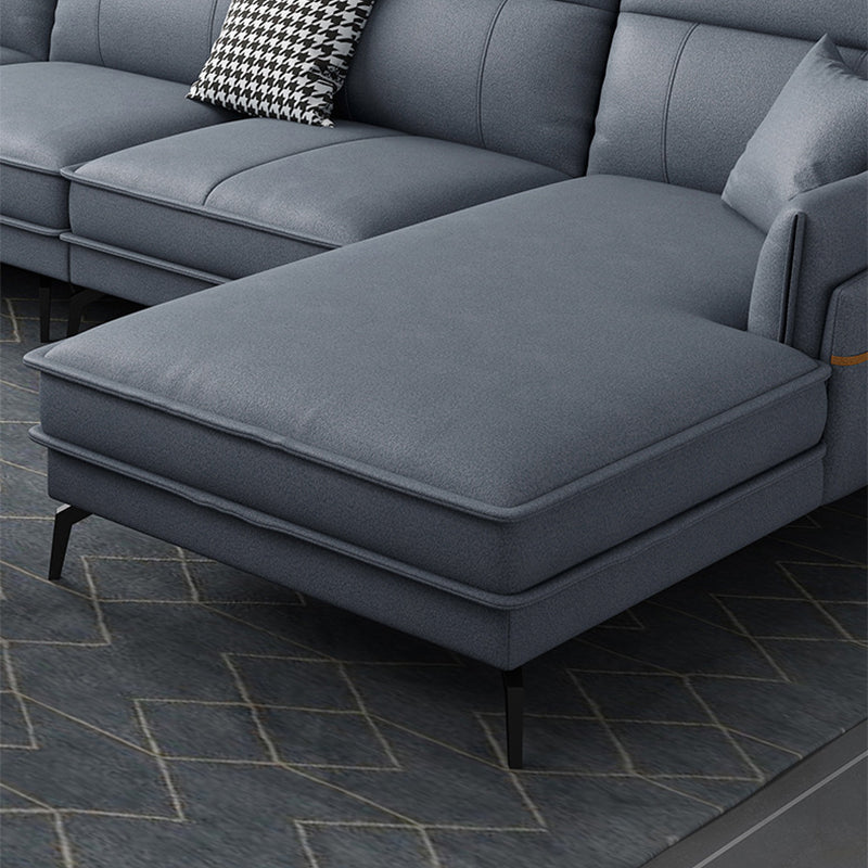 Scandinavian Blue Pillow Back Sectionals/Sofa for Living Room 35.43" High