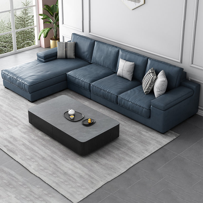 Contemporary Sofa Pillow Top Arm Modular Reversible L-Shape Sectional Couch