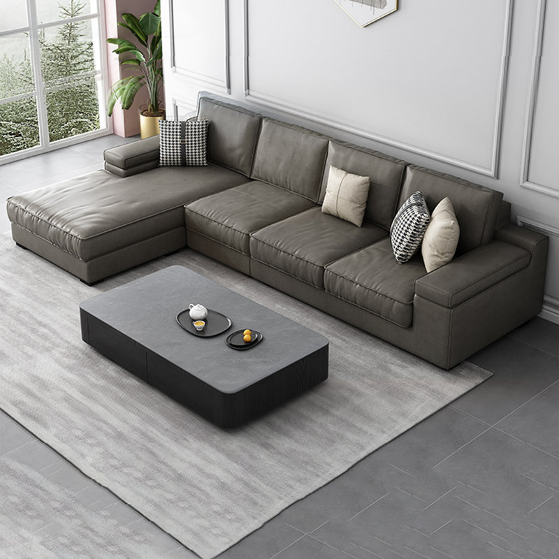Contemporary Sofa Pillow Top Arm Modular Reversible L-Shape Sectional Couch