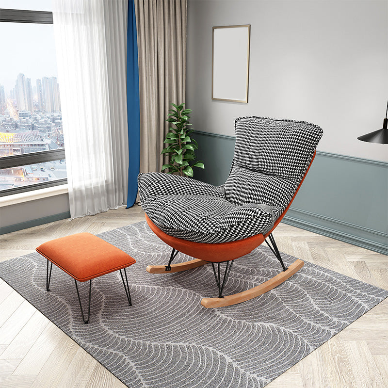 27.56"L x 37.4"W x 34.65"H Armless Cushion Back Chair,Modern Reclining with Ottoman