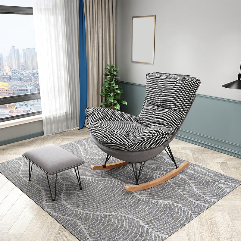 27.56"L x 37.4"W x 34.65"H Armless Cushion Back Chair,Modern Reclining with Ottoman