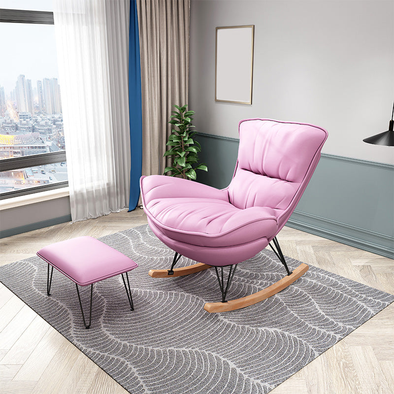 27.56"L x 37.4"W x 34.65"H Armless Cushion Back Chair,Modern Reclining with Ottoman