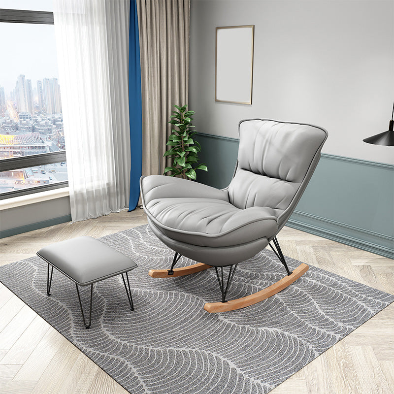 27.56"L x 37.4"W x 34.65"H Armless Cushion Back Chair,Modern Reclining with Ottoman