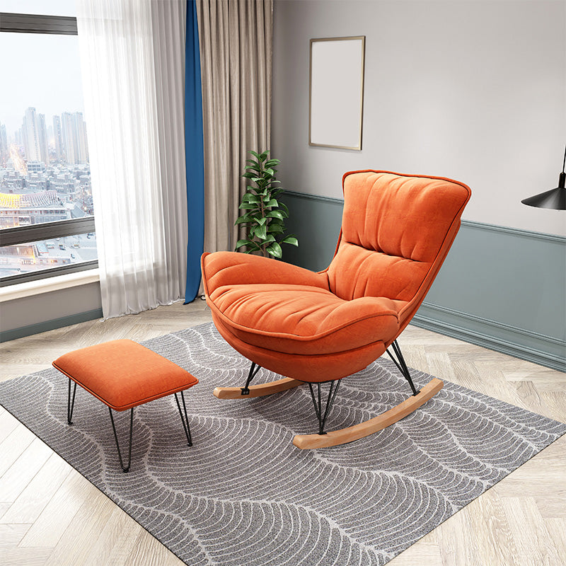 27.56"L x 37.4"W x 34.65"H Armless Cushion Back Chair,Modern Reclining with Ottoman