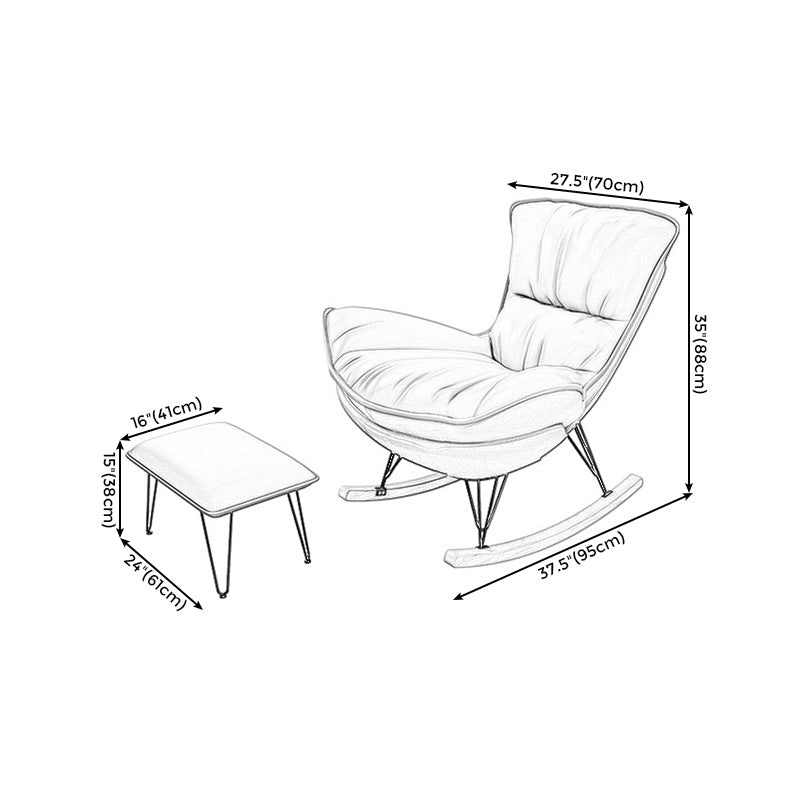 27.56"L x 37.4"W x 34.65"H Armless Cushion Back Chair,Modern Reclining with Ottoman