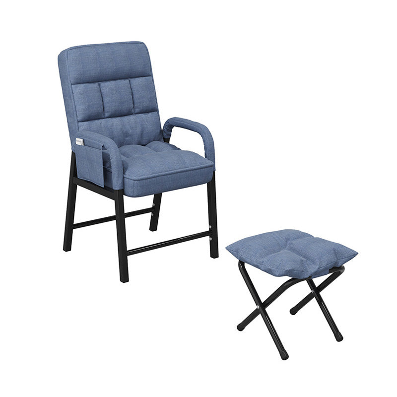 Linen Lounge Chair 17.71" L x 22.44" W x 34.64" H Adjustable Accent Chair with Storage