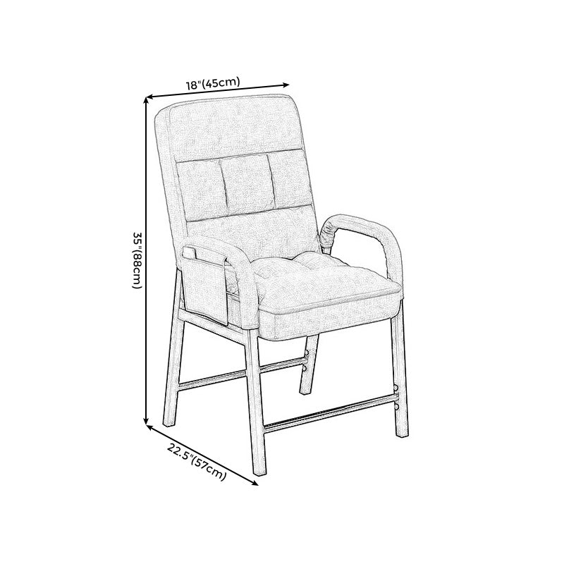 Linen Lounge Chair 17.71" L x 22.44" W x 34.64" H Adjustable Accent Chair with Storage