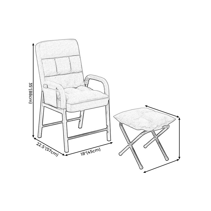 Linen Lounge Chair 17.71" L x 22.44" W x 34.64" H Adjustable Accent Chair with Storage