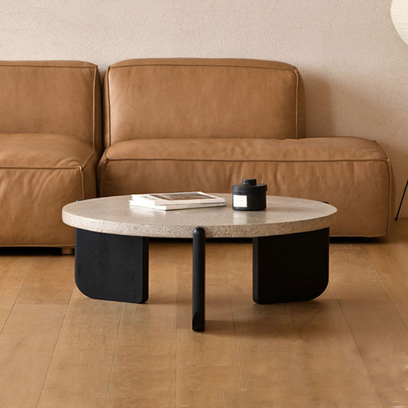 French Country Round Cocktail Table Wood 3 Legs Coffee Table