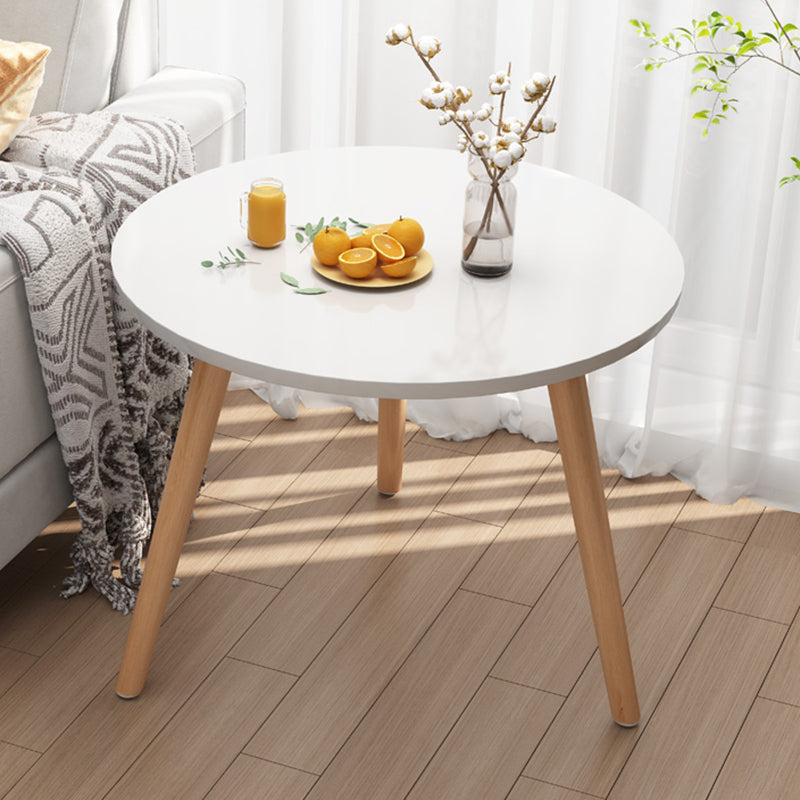 Contemporary 3 Legs End Table Round Wood Top Side Table for Living Room