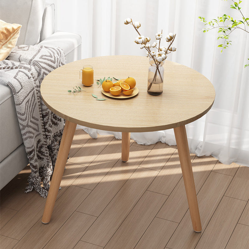 Contemporary 3 Legs End Table Round Wood Top Side Table for Living Room