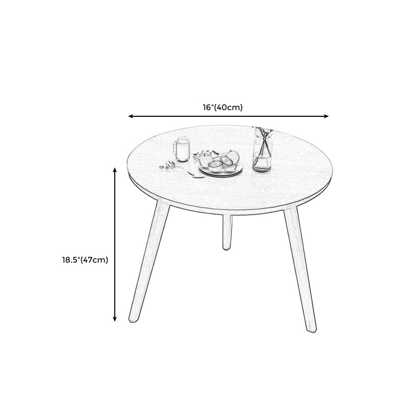Contemporary 3 Legs End Table Round Wood Top Side Table for Living Room