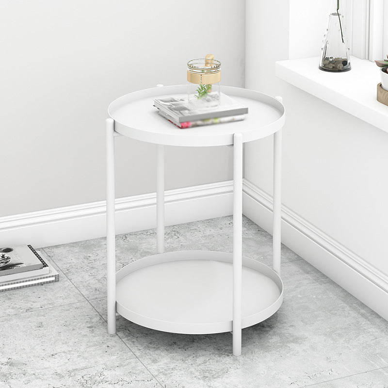 4 Legs Base Design Carbon Steel White/green/black/yellow Round Side Table
