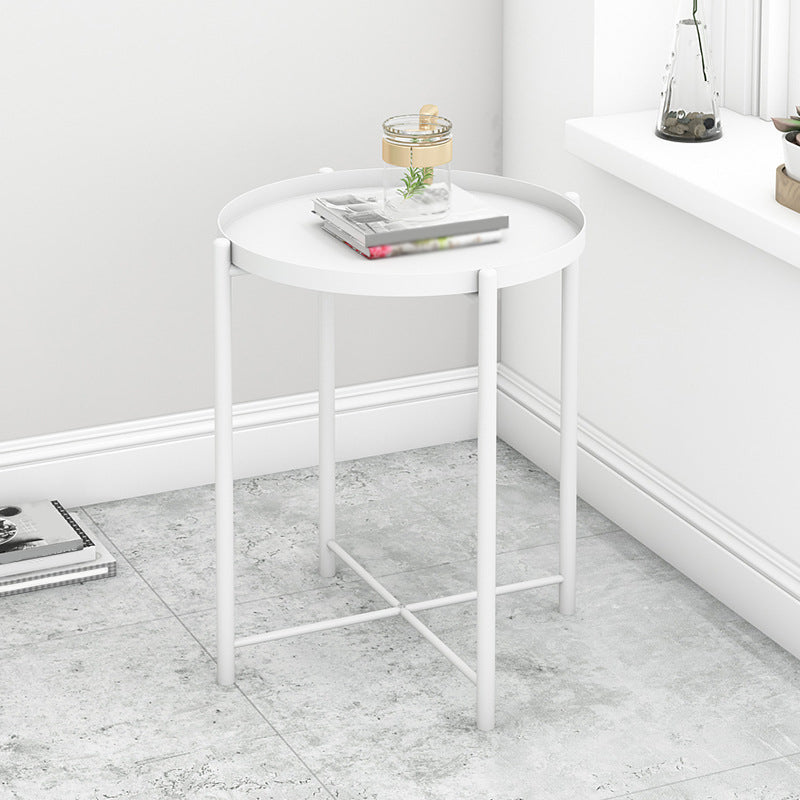 4 Legs Base Design Carbon Steel White/green/black/yellow Round Side Table