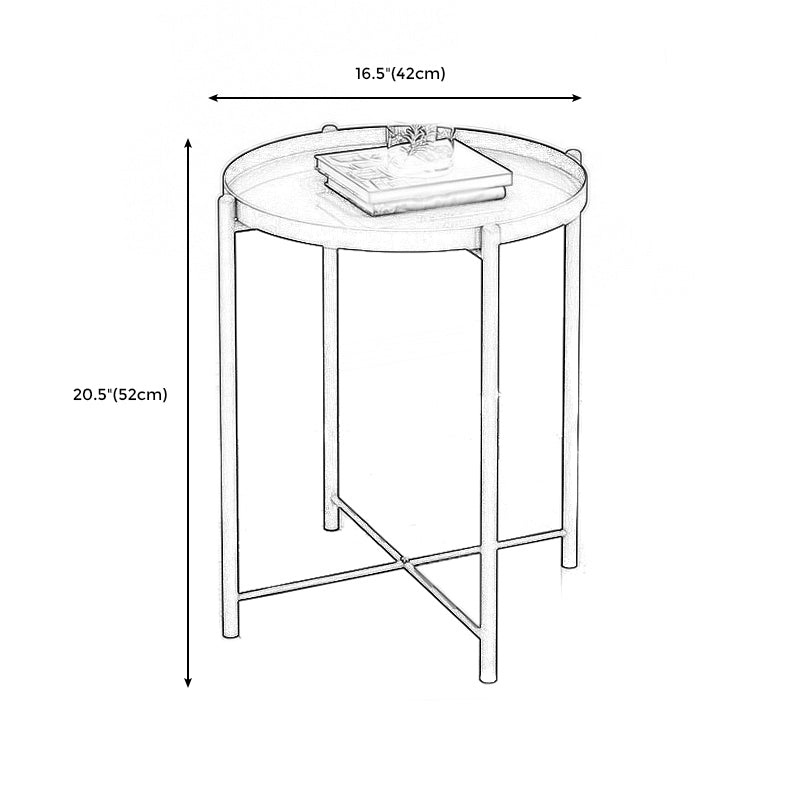 4 Legs Base Design Carbon Steel White/green/black/yellow Round Side Table