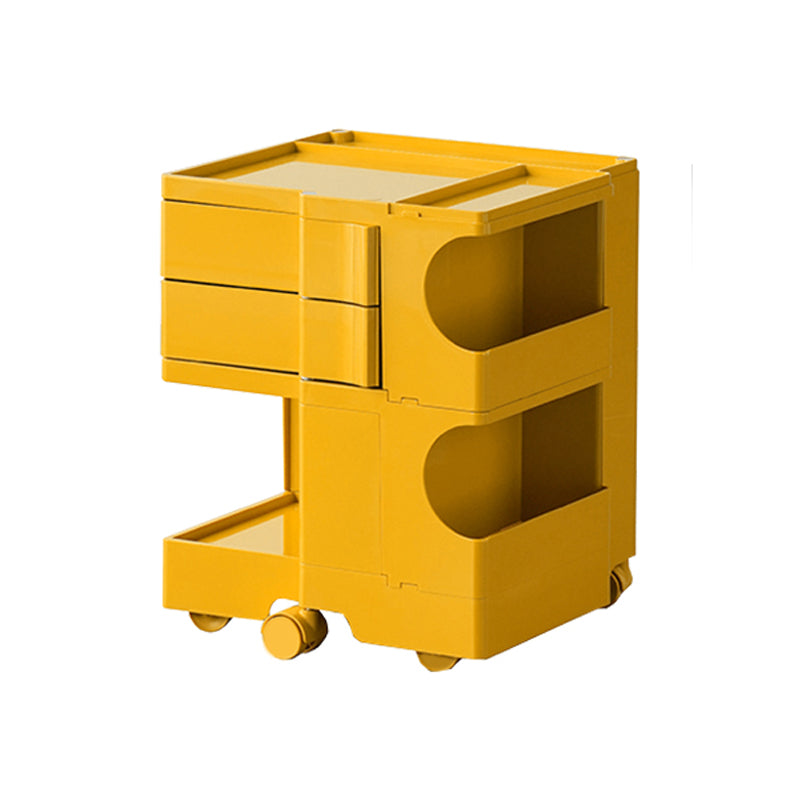 Modern Nightstand 21" Tall Plastic Bedside Cabinet with Drawers