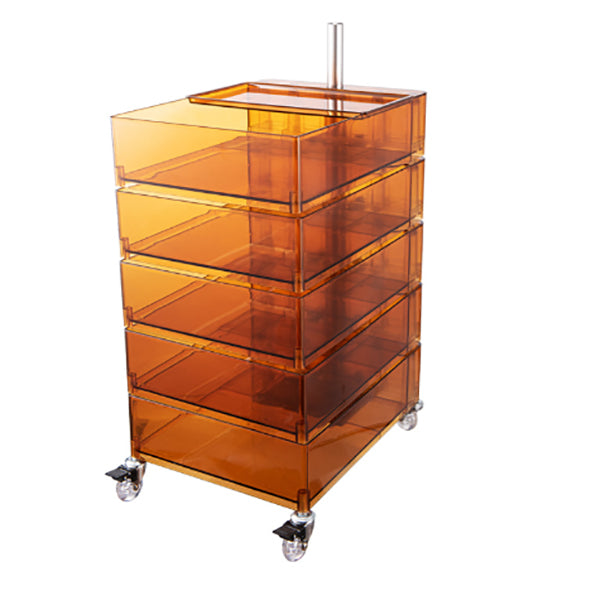 Plastic Nightstand Or End Table 28" Tall Nightstand with Drawers and Wheel