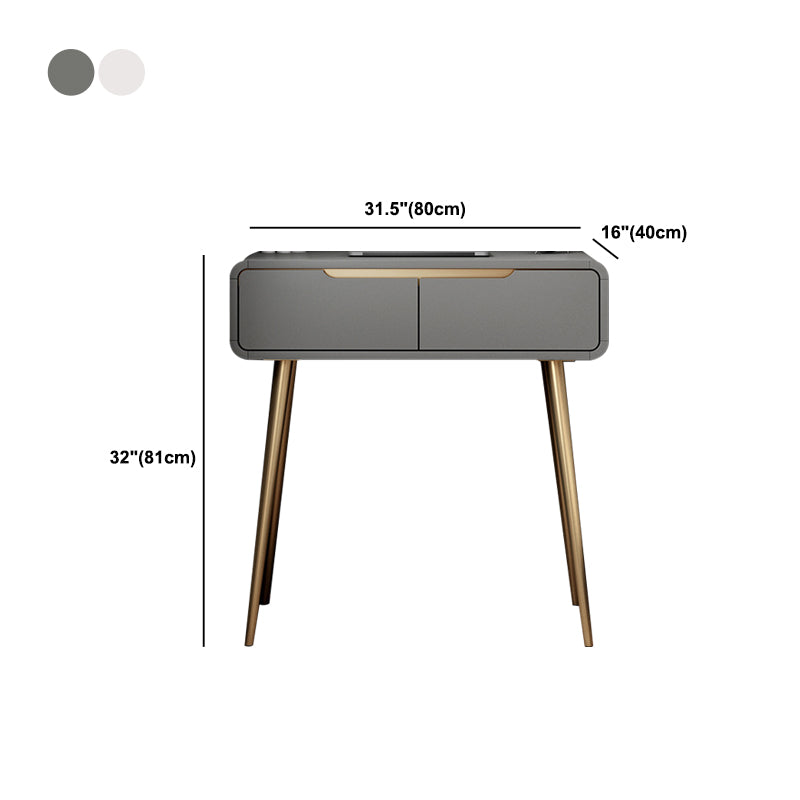 31.5" Height White/ Grey Wood Top Make-up Vanity with Drawer for Bedroom