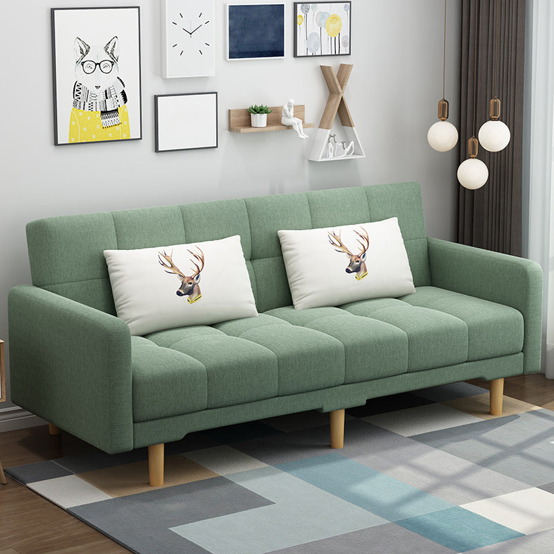 Contemporary Biscuit Back Standard Square Arm Fabric Stationary Sofa