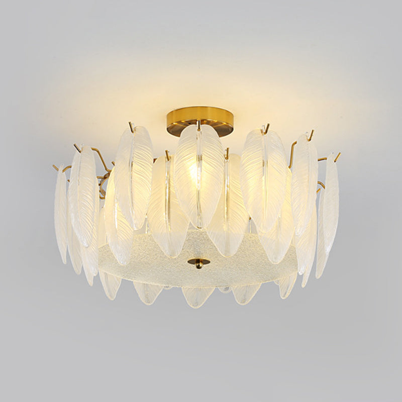 Glass Flush Mount Light Modern Minimalist Lush Mount Ceiling Light for Living Room