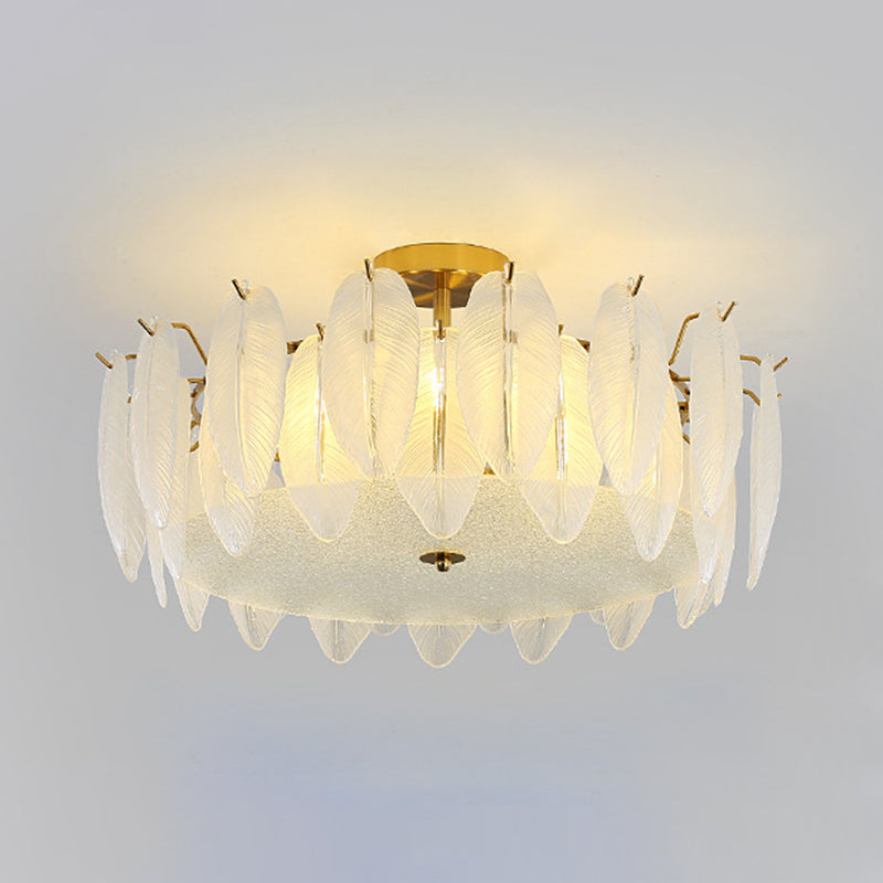 Glass Flush Mount Light Modern Minimalist Lush Mount Ceiling Light for Living Room