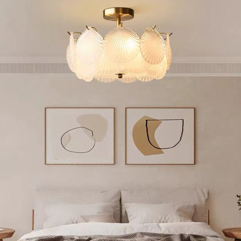 Glass Flush Mount Light Modern Minimalist Lush Mount Ceiling Light for Living Room