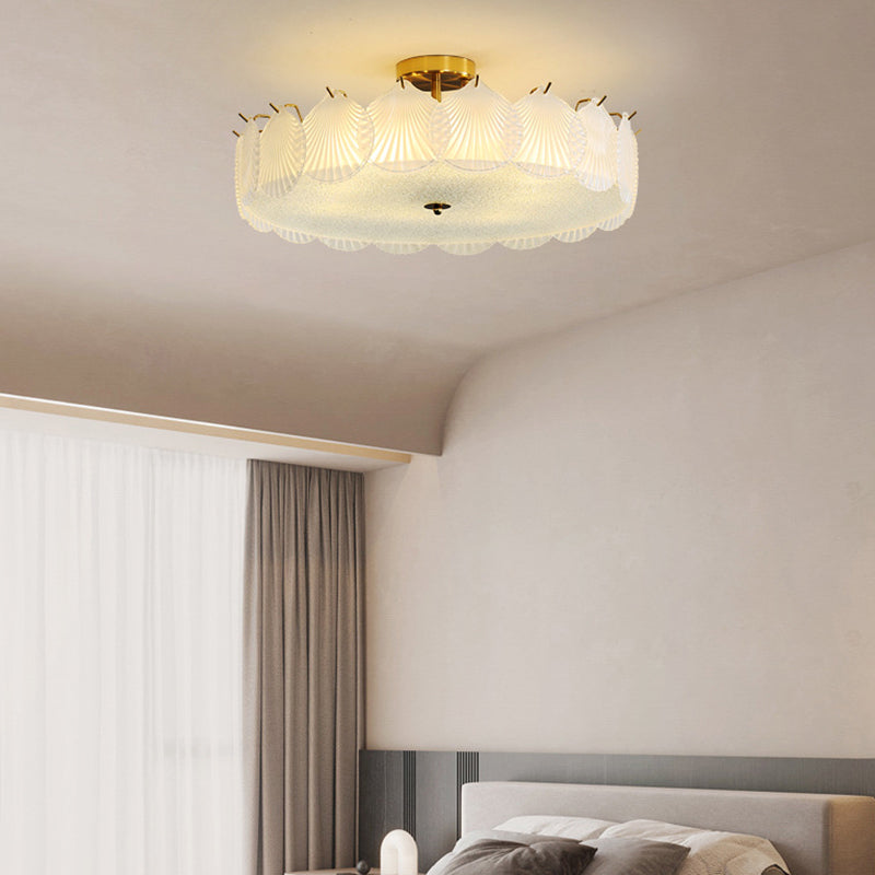 Glass Flush Mount Light Modern Minimalist Lush Mount Ceiling Light for Living Room