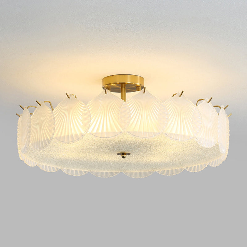 Glass Flush Mount Light Modern Minimalist Lush Mount Ceiling Light for Living Room