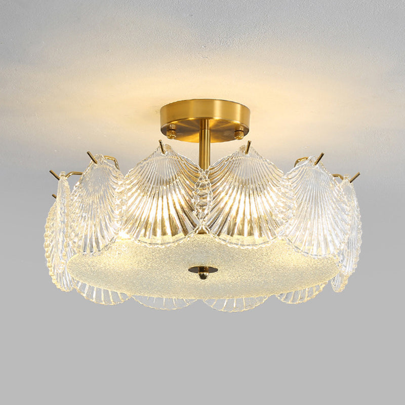 Glass Flush Mount Light Modern Minimalist Lush Mount Ceiling Light for Living Room