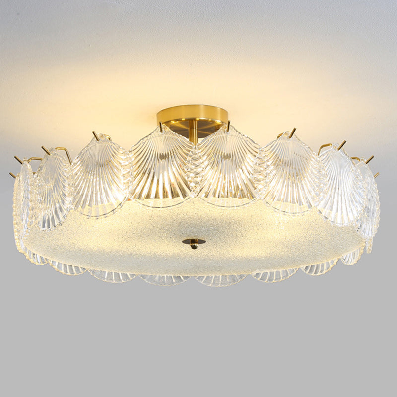 Glass Flush Mount Light Modern Minimalist Lush Mount Ceiling Light for Living Room