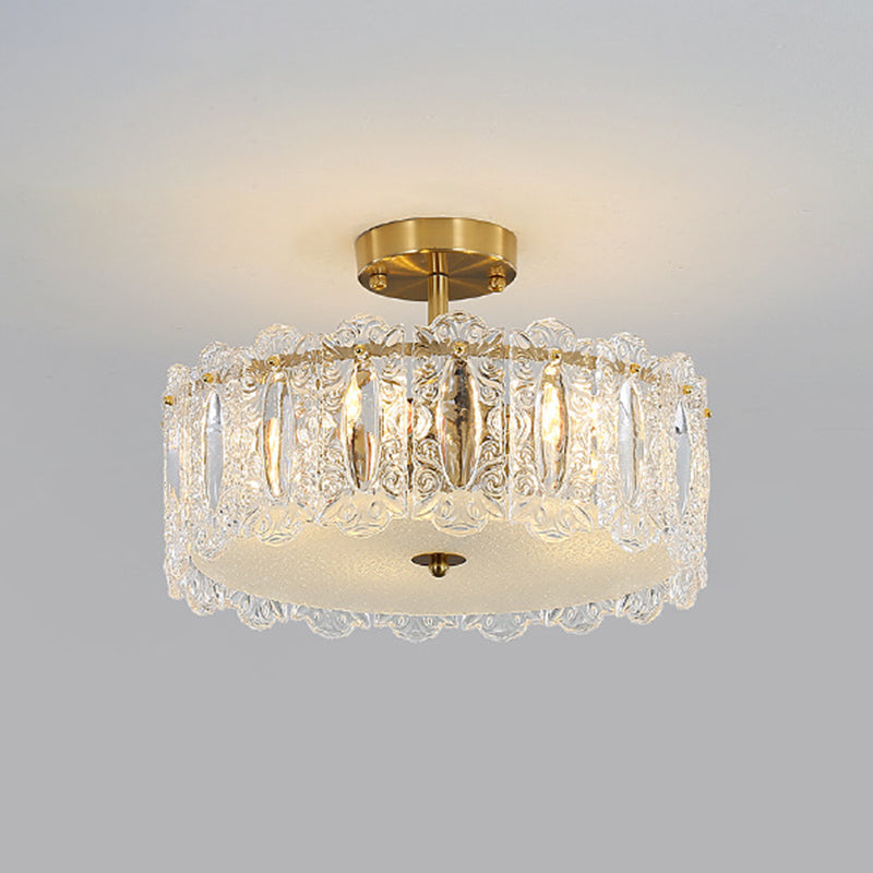Glass Flush Mount Light Modern Minimalist Lush Mount Ceiling Light for Living Room