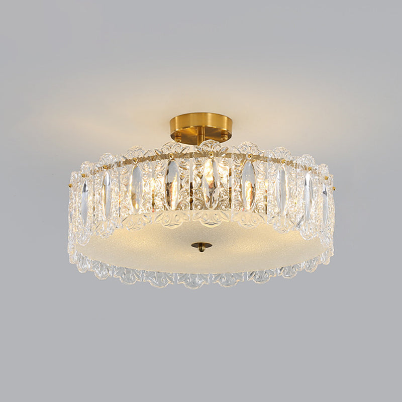 Glass Flush Mount Light Modern Minimalist Lush Mount Ceiling Light for Living Room