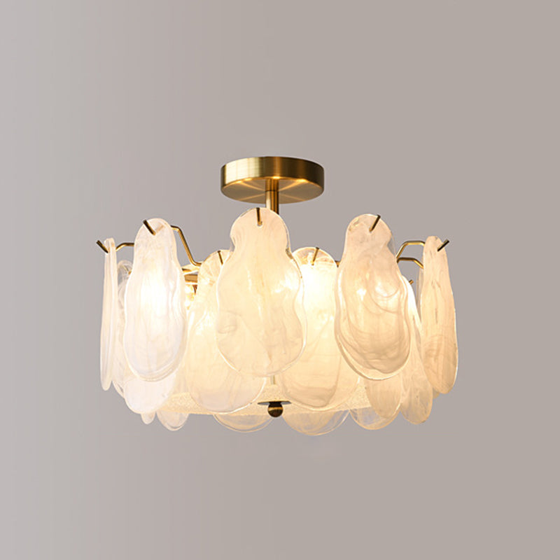 Glass Flush Mount Light Modern Minimalist Lush Mount Ceiling Light for Living Room