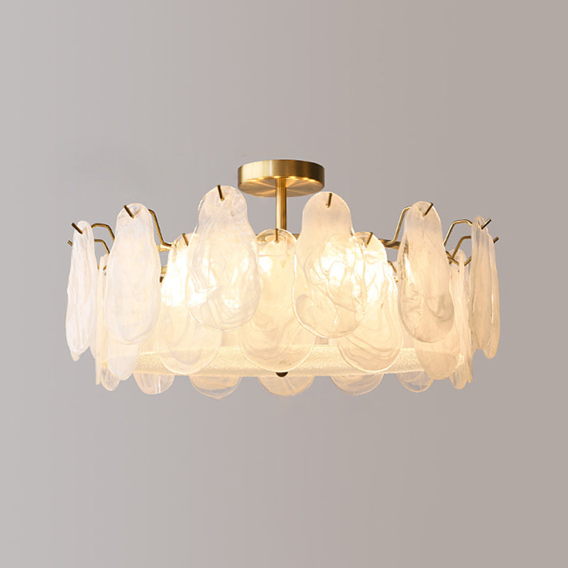 Glass Flush Mount Light Modern Minimalist Lush Mount Ceiling Light for Living Room