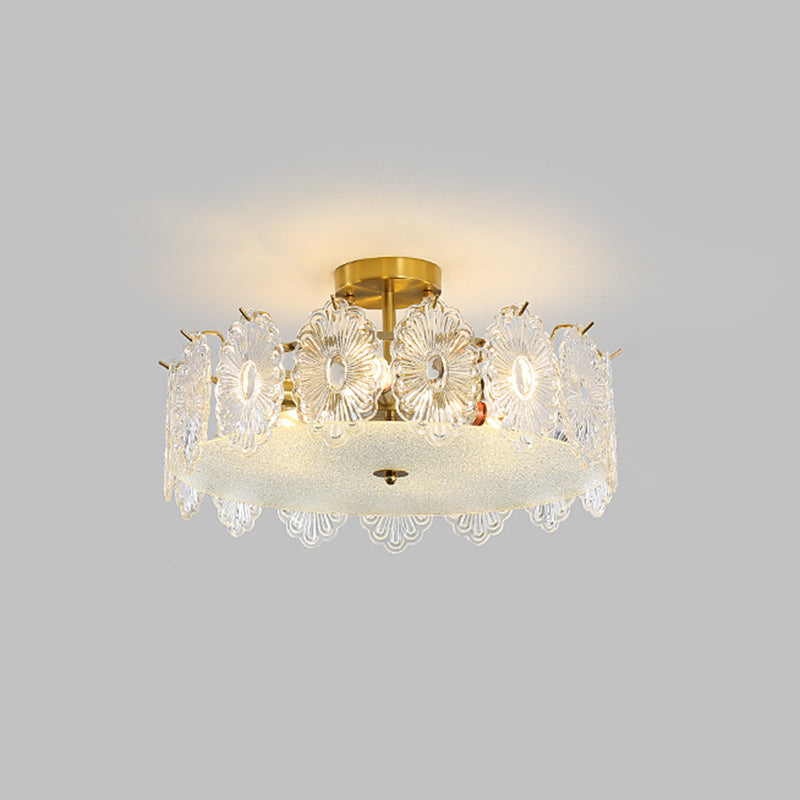 Glass Flush Mount Light Modern Minimalist Lush Mount Ceiling Light for Living Room