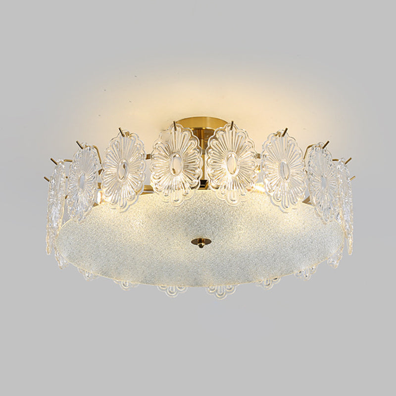 Glass Flush Mount Light Modern Minimalist Lush Mount Ceiling Light for Living Room