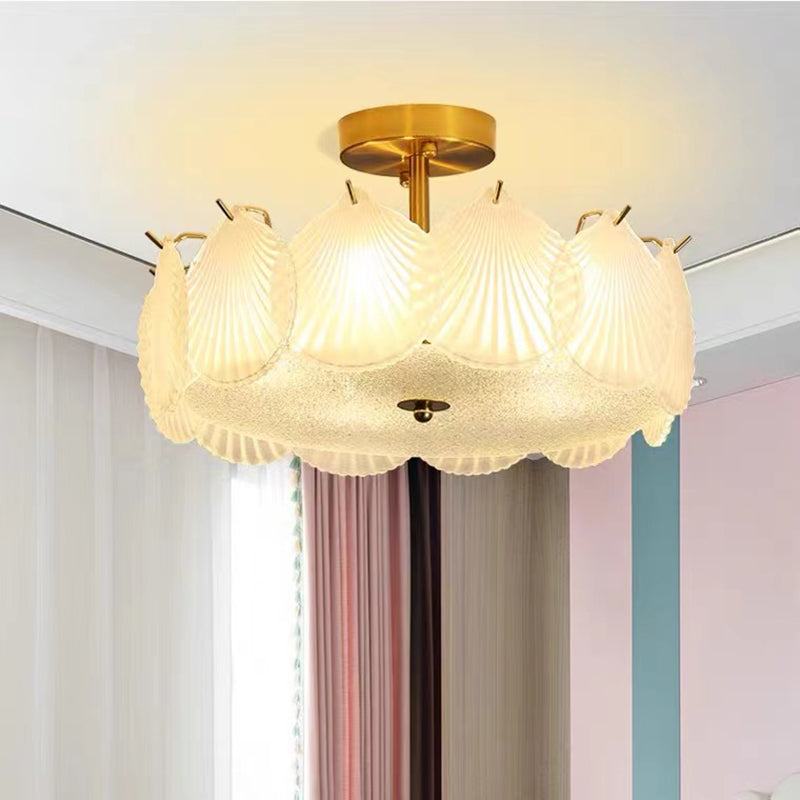 Glass Flush Mount Light Modern Minimalist Lush Mount Ceiling Light for Living Room