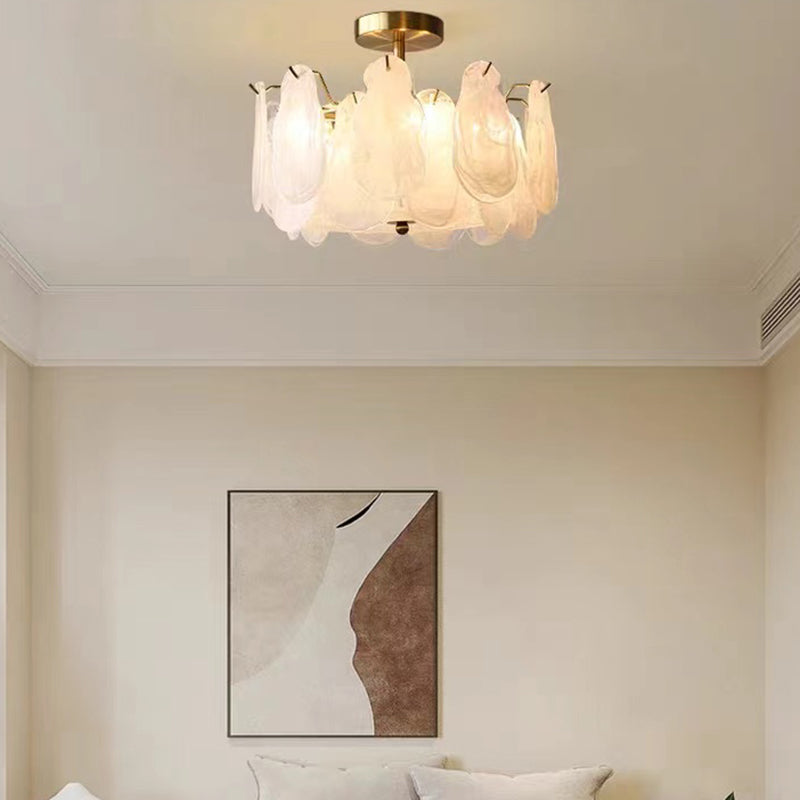 Glass Flush Mount Light Modern Minimalist Lush Mount Ceiling Light for Living Room