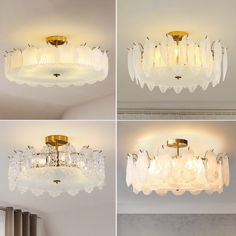 Glass Flush Mount Light Modern Minimalist Lush Mount Ceiling Light for Living Room