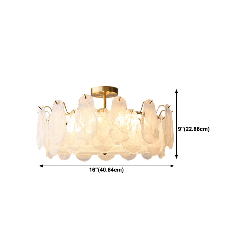 Glass Flush Mount Light Modern Minimalist Lush Mount Ceiling Light for Living Room