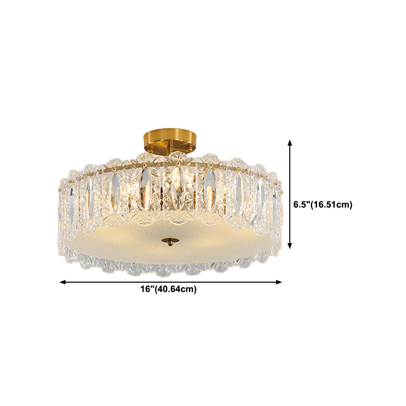 Glass Flush Mount Light Modern Minimalist Lush Mount Ceiling Light for Living Room