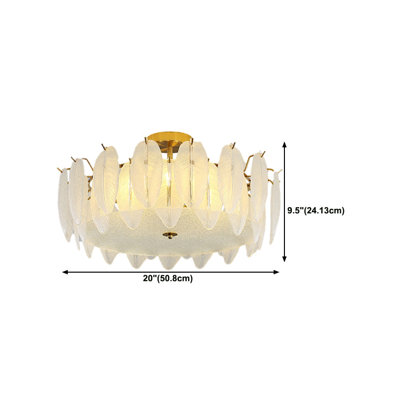 Glass Flush Mount Light Modern Minimalist Lush Mount Ceiling Light for Living Room