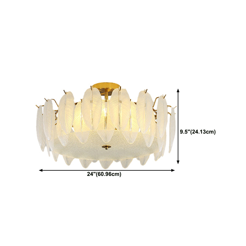 Glass Flush Mount Light Modern Minimalist Lush Mount Ceiling Light for Living Room
