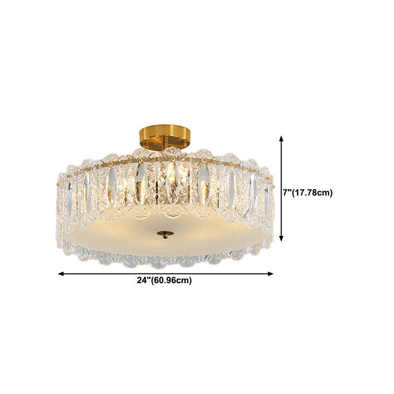 Glass Flush Mount Light Modern Minimalist Lush Mount Ceiling Light for Living Room